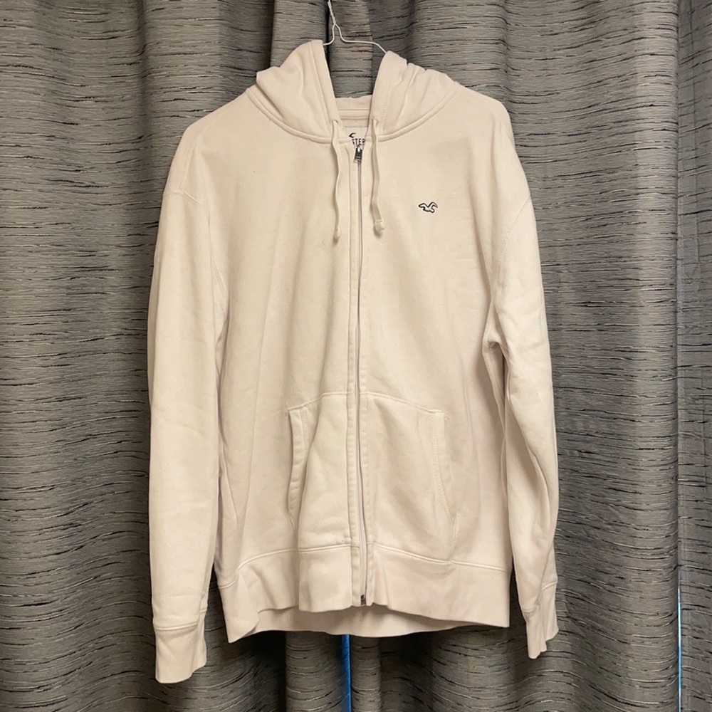 Men’s Hollister White Zip Up Hoodie